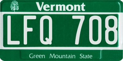 VT license plate LFQ708