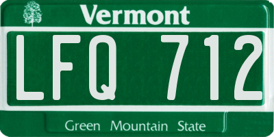 VT license plate LFQ712