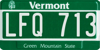 VT license plate LFQ713