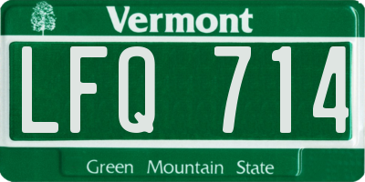VT license plate LFQ714