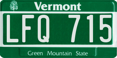 VT license plate LFQ715