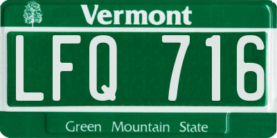 VT license plate LFQ716