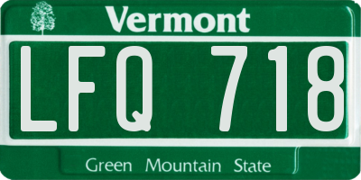 VT license plate LFQ718