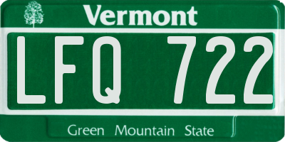 VT license plate LFQ722