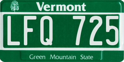 VT license plate LFQ725