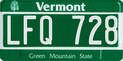 VT license plate LFQ728