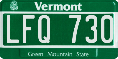 VT license plate LFQ730