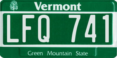 VT license plate LFQ741