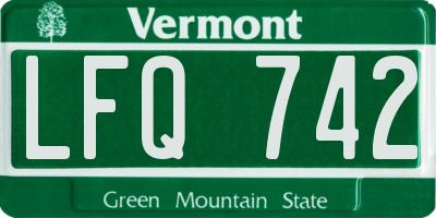 VT license plate LFQ742