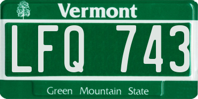 VT license plate LFQ743