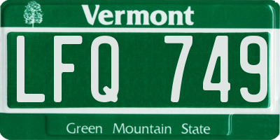 VT license plate LFQ749