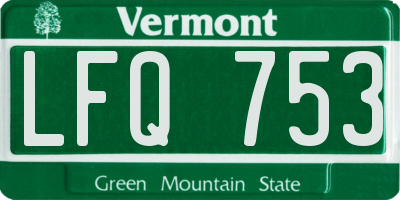 VT license plate LFQ753
