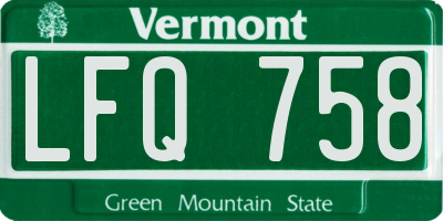 VT license plate LFQ758