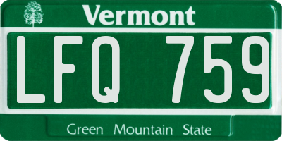VT license plate LFQ759