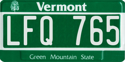 VT license plate LFQ765