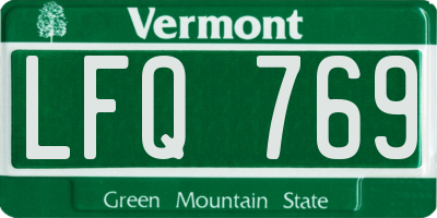 VT license plate LFQ769
