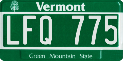 VT license plate LFQ775