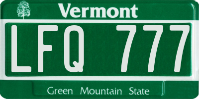 VT license plate LFQ777