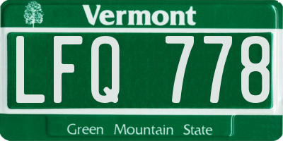 VT license plate LFQ778