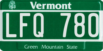 VT license plate LFQ780