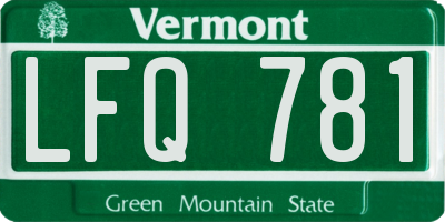 VT license plate LFQ781