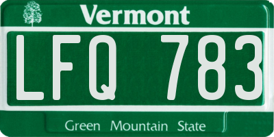 VT license plate LFQ783