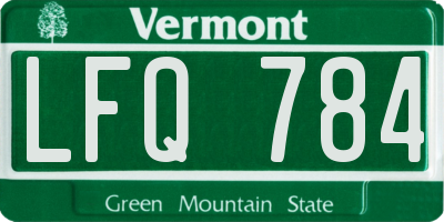 VT license plate LFQ784