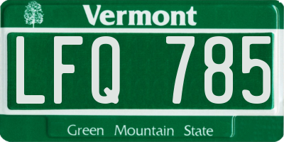 VT license plate LFQ785