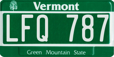 VT license plate LFQ787