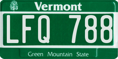 VT license plate LFQ788