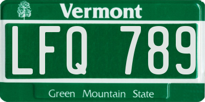 VT license plate LFQ789