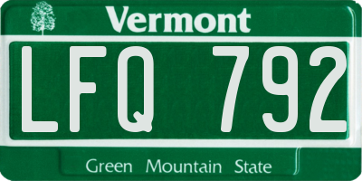 VT license plate LFQ792