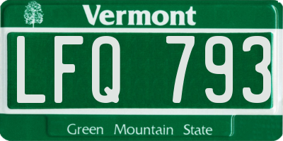 VT license plate LFQ793
