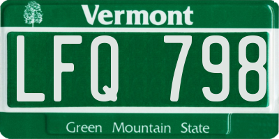 VT license plate LFQ798
