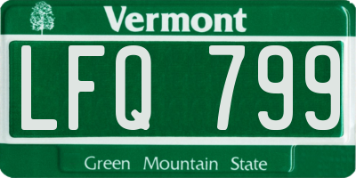 VT license plate LFQ799