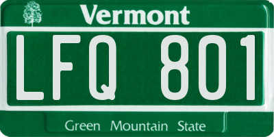 VT license plate LFQ801