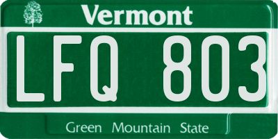 VT license plate LFQ803