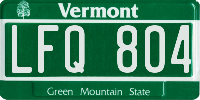 VT license plate LFQ804