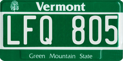 VT license plate LFQ805