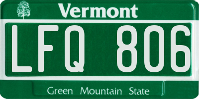 VT license plate LFQ806