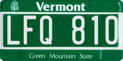 VT license plate LFQ810