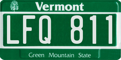 VT license plate LFQ811