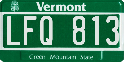 VT license plate LFQ813