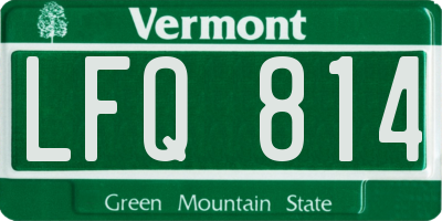 VT license plate LFQ814