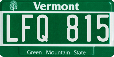 VT license plate LFQ815