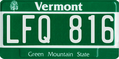 VT license plate LFQ816