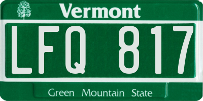 VT license plate LFQ817