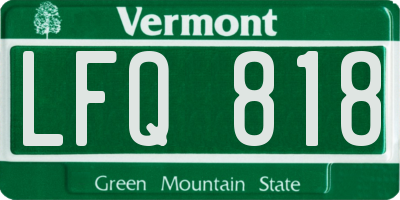VT license plate LFQ818