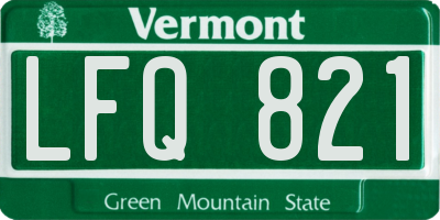 VT license plate LFQ821