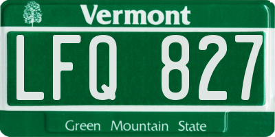 VT license plate LFQ827